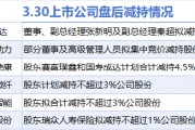 3月30日增減持匯總：暫無增持 春風動力等6股減持（表）