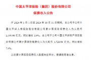 中國太保：前10月太保壽險原保險保費收入2195.98億元，同比增長2.4%