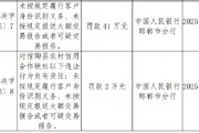 館陶縣農村信用合作聯社被罰41萬元：未按規定履行客戶身份識別義務等