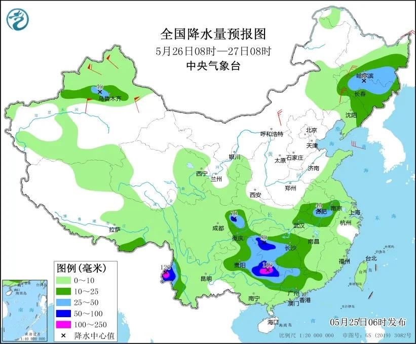 未來三天國內天氣預報（5月25日）