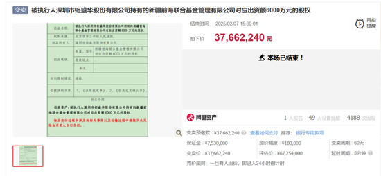 5輪拍賣！這家基金公司30%股權終于賣了
